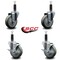 Service Caster 4'' Gray Poly Wheel Swivel 1'' Expanding Stem Caster Set 2 Brakes, 4PK SCC-EX20S414-PPUB-2-TLB-2-1 - alternate 2